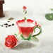 3D Handcrafted Red Rose Flowers Ceramic Coffee Set - Perfect Christmas Gift for Coffee Enthusiasts