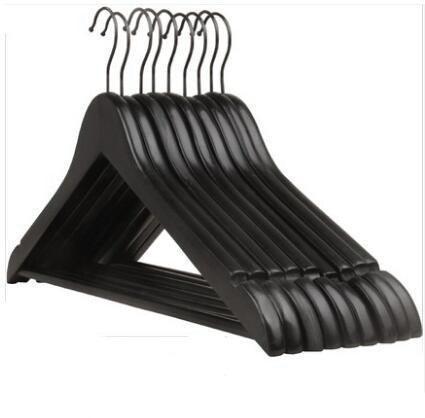 Stylish 10-Piece Premium Black Wooden Non-Slip Hanger Set