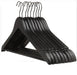 Luxurious Set of 10 Premium Black Solid Wood Non-Slip Closet Hangers