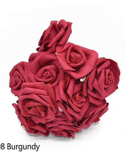 Chic 25-Piece Gray Foam Rose Arrangement - Lifelike and Effortless Decor