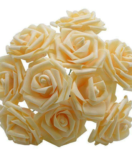 Chic 25-Piece Gray Foam Rose Arrangement - Lifelike and Effortless Decor