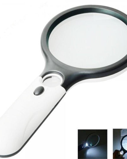 45X High-Power LED Magnifier with Ergonomic Comfort Grip and Illuminated Lens