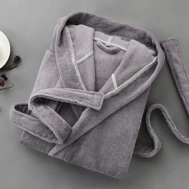 Men's Cozy Cotton Hooded Bathrobe for Summer Evenings