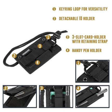 Tactical EDC Card Holder with Custom Patch Display and Integrated Pen Loop