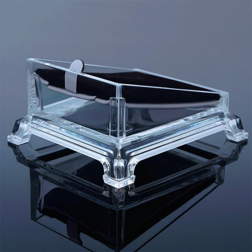 Elegant Clear Acrylic Jewelry and Watch Showcase Stand with Luxury Appeal