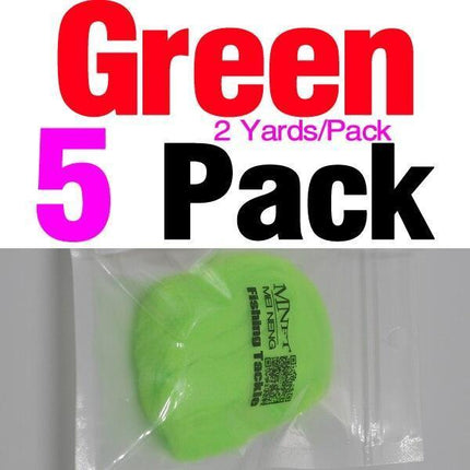 Vibrant Rose Red & Green Trout Fishing Egg Fly Yarn Set - Premium 5-Pack