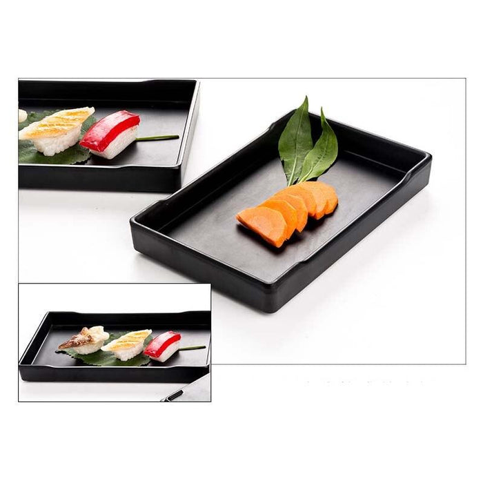 Sleek Black Melamine Dining Set - Elevate Your Table Experience