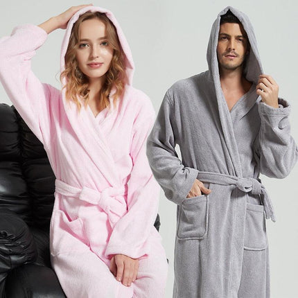 Men's Cozy Cotton Hooded Bathrobe for Summer Evenings
