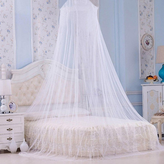 Elegant Sheer Panel Hung Dome Mosquito Net - Stylish Double Bed Canopy