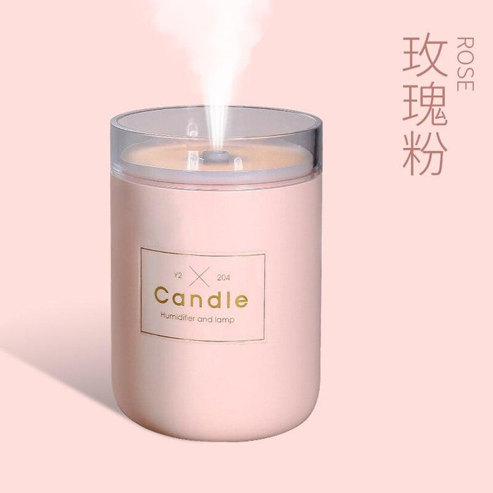 280ML Ultrasonic Candle Air Humidifier with Soft Light and USB Port