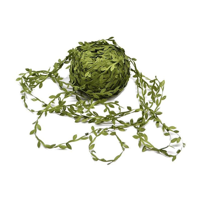 Enchanting Handmade Silk Green Leaves - 10 Meters for Decor Crafting