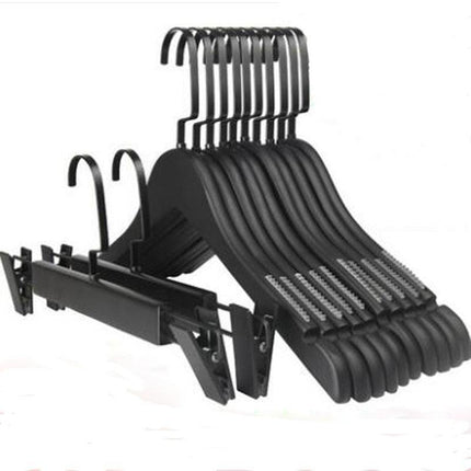 Stylish 10-Piece Premium Black Wooden Non-Slip Hanger Set