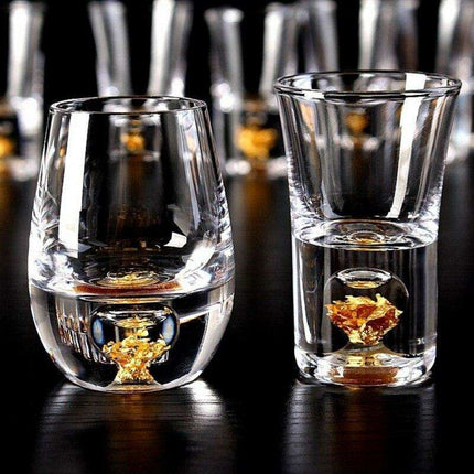 Luxurious Golden Foil Crystal Drinkware Collection for Memorable Celebrations