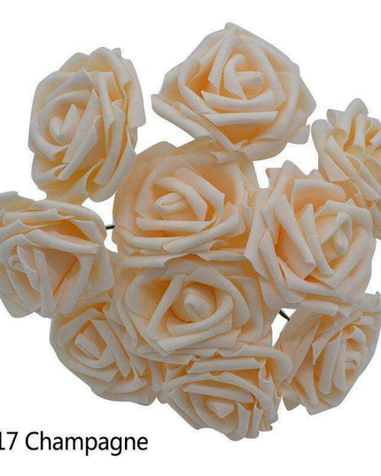 Chic 25-Piece Gray Foam Rose Arrangement - Lifelike and Effortless Decor