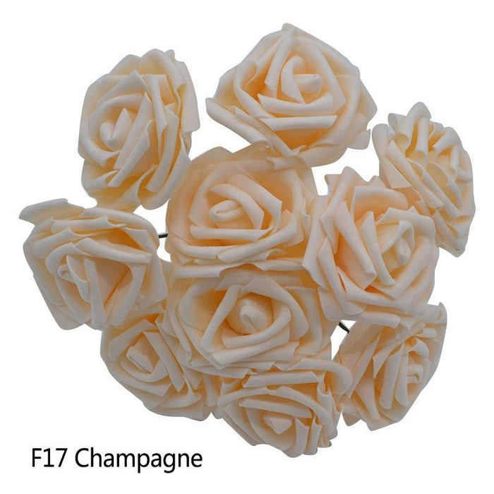 Elegant Gray PE Foam Artificial Rose Flowers Set - Pack of 25