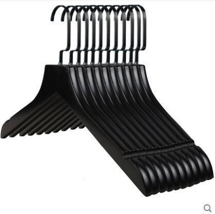 Stylish 10-Piece Premium Black Wooden Non-Slip Hanger Set