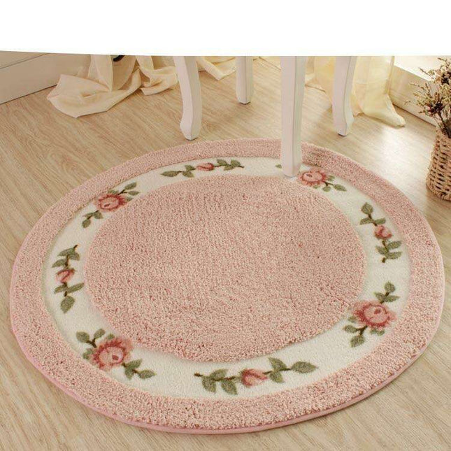 Plush Blossom Circular Bath Mat - Luxurious and Non-Slip Design