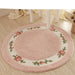 Soft Floral Round Bathroom Mat with Non-Slip Bottom and Plush Feel