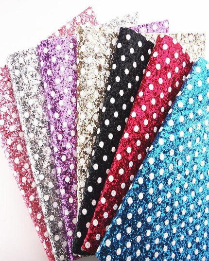 Sparkling Polka Dot Faux Leather Craft Sheets - Glamorous Creative Essentials