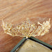 Golden Dragonfly Rhinestone Crown Headband for Brides: Regal Baroque Bridal Crown