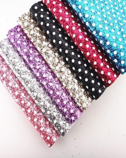 Sparkling Polka Dot Faux Leather Craft Sheets - Glamorous Creative Essentials