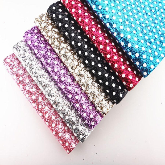 Shimmering Polka Dot Faux Leather Crafting Sheets for Creative Projects