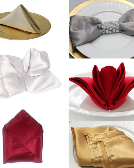 Elegant Satin Handkerchief Napkins: 50 Count for Upscale Events