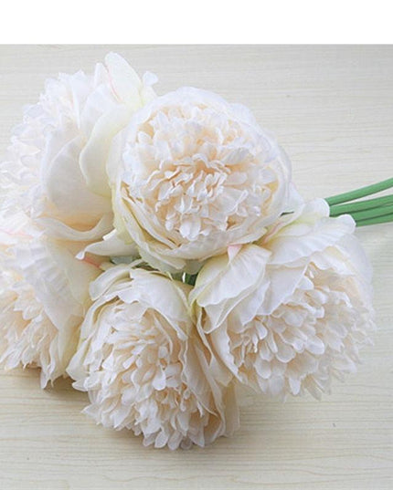 Elegant Peony and Blush Rose Silk Flower Arrangement Set