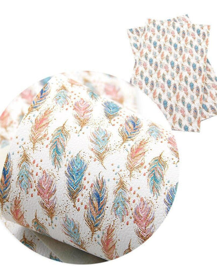 Elegant Floral Print Synthetic Leather Crafting Fabric - 20*33cm Premium Quality for Creative Projects