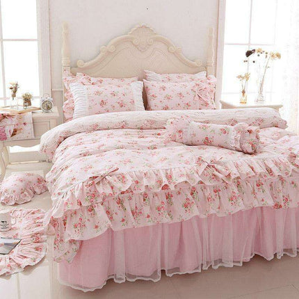Blossom Dream Princess Cotton Bedding Set for Luxurious Comfort