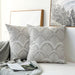 Elegant Gray Cotton Pillow Sham with Intricate Embroidery