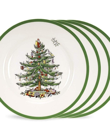 Holiday Spirit Ceramic Dinner Plates - Set of 4