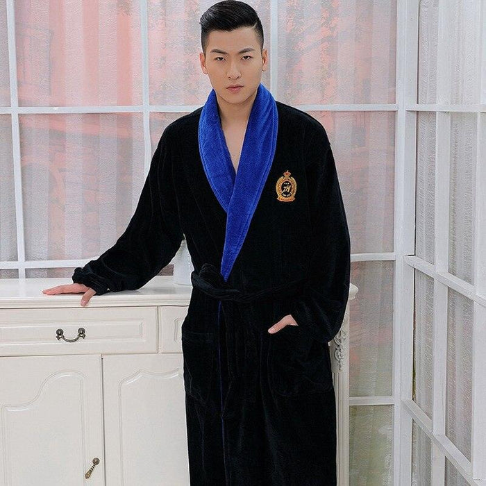 Luxurious Winter Fleece Kimono Bathrobe for Men - XL Size