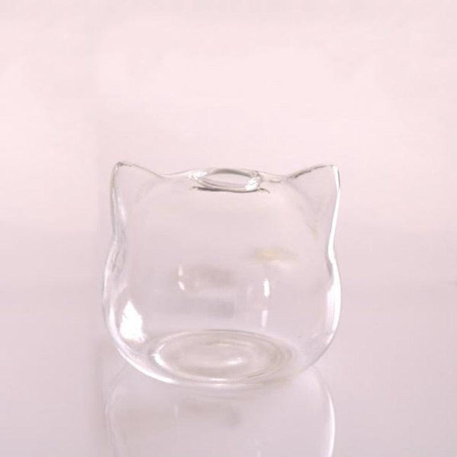 Feline Fantasy Glass Vase: A Chic Cat-Themed Accent