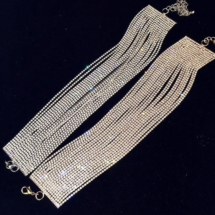 Luxury Botanica Rhinestone Choker Necklace with Layered Crystal Design for Chic Elegance