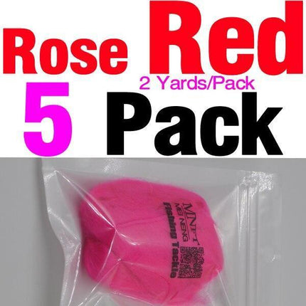 Vibrant Rose Red & Green Trout Fishing Egg Fly Yarn Set - Premium 5-Pack