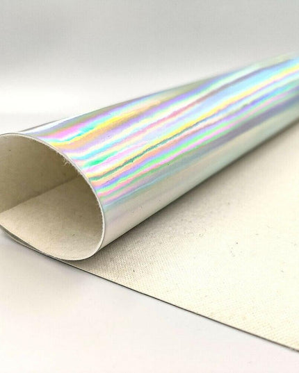 Vibrant Holographic Rainbow PU Leather Craft Sheets - Creative Spark