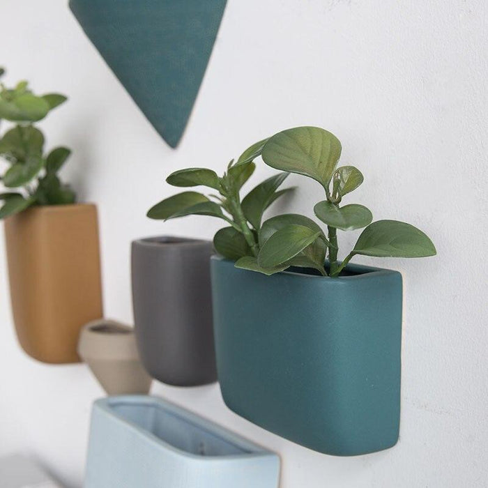 Elegant Scandinavian Ceramic Wall Planter Set for Modern Home Design