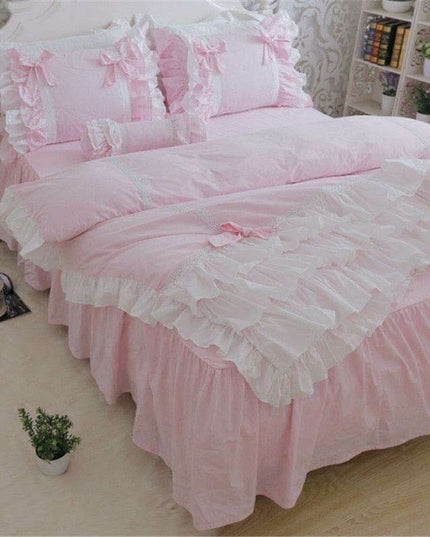 Charming Lace Floral Princess Bedding Set