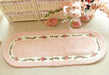 Elegant Oval Pink Rose Rug Duo - 2pcs Stylish Living Room and Bedroom Mat