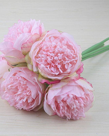 Elegant Peony and Blush Rose Silk Flower Arrangement Set