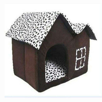 Cozy Dual-Chamber Winter Pet Retreat with Reversible Cushion - Choose from 2 Stylish Colors