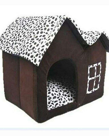 Cozy Dual-Chamber Winter Pet Retreat with Reversible Cushion - Choose from 2 Stylish Colors