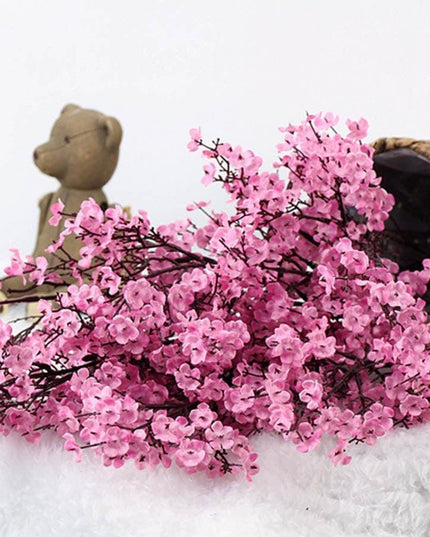 Cherry Blossom Dream: Elegant Baby's Breath Faux Flower Arrangement