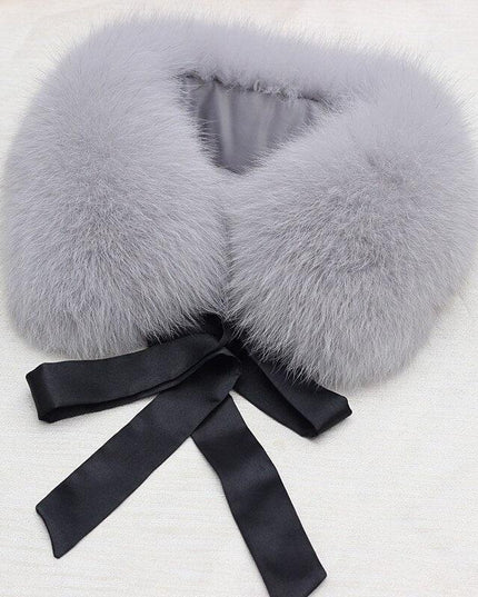 Luxurious Raccoon Dog Fur Ribbon Stole for Winter Elegance