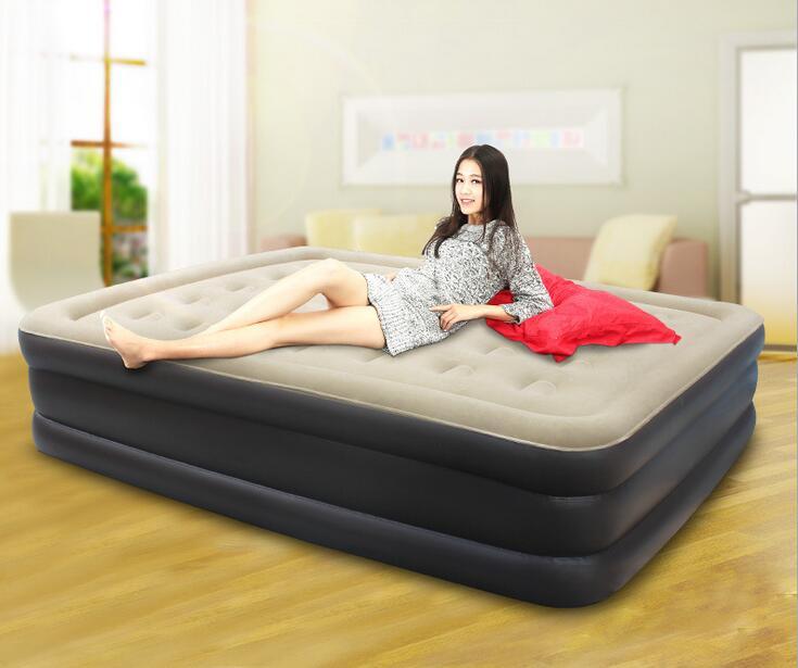 Inflatable Black Flocked PVC Lounge Sofa Bed with Elegant Design