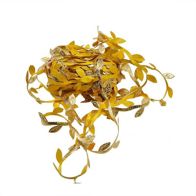 Lush Green Silk Leaf Garland - 10 Meters for Elegant Home Decor and Creative Crafts