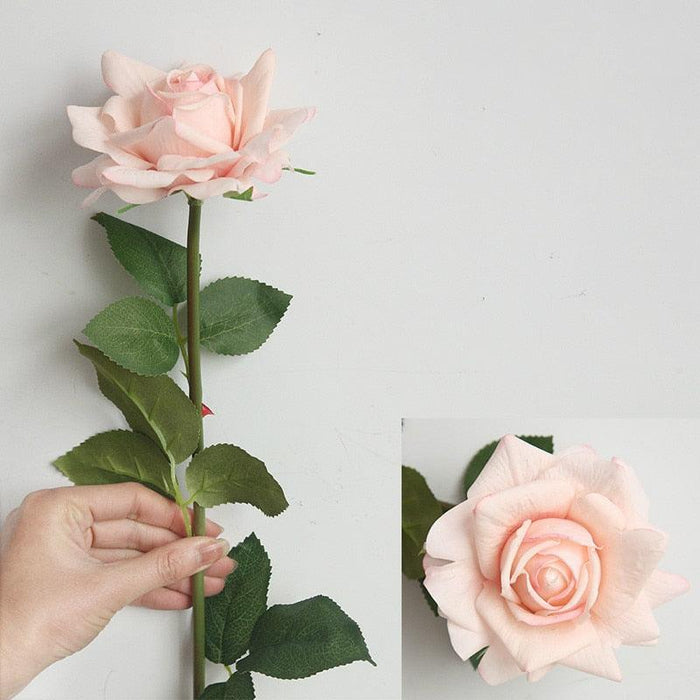 Real Touch Simulation Rose Flower Branch - 5pcs/Lot 12cm Decorative Silk Flowers