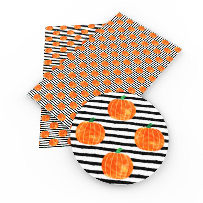 Creepy Jack-O'-Lantern Faux Leather Fabric for Halloween Sewing - David Accessories