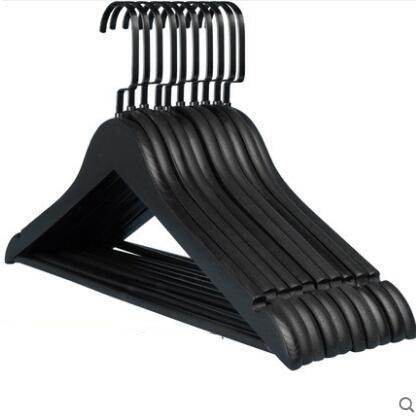 Stylish 10-Piece Premium Black Wooden Non-Slip Hanger Set